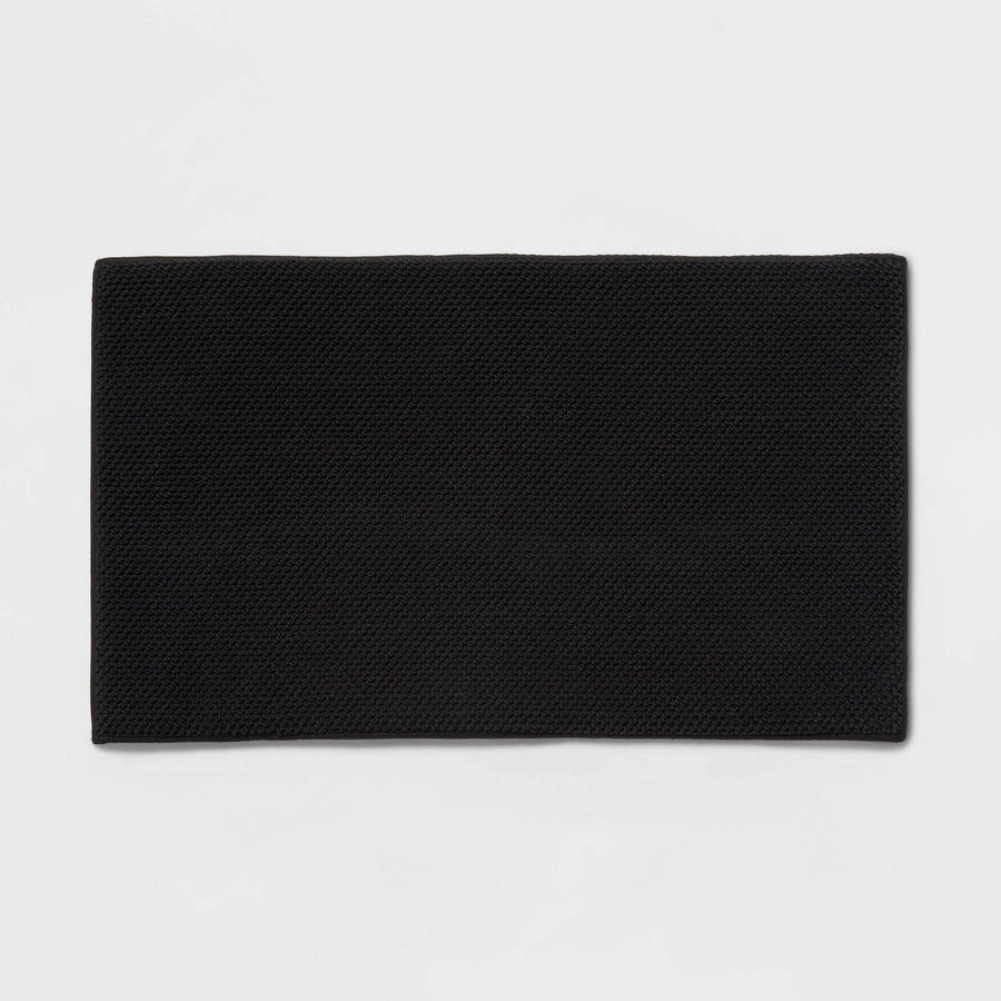 20"x34" Performance Plus Cotton Memory Foam Bath Rug Black - Threshold