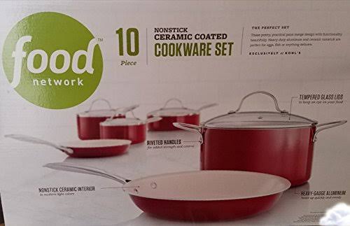 Food Network 10-pc. Nonstick Ceramic Cookware Set Red